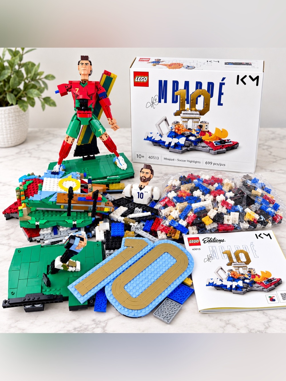 LEGO Soccer Lot Messi Ronaldo Mbappé 43013 43015 43016